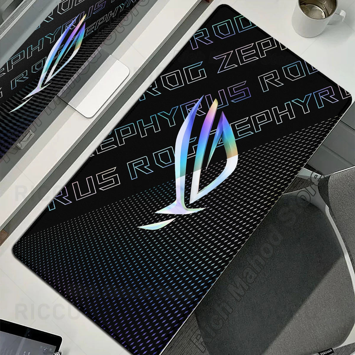 Tappetino per Mouse XXL ASUS ROG Republic Of Gamers Antiscivolo in Gomma per Scrivania da Gioco e Tastiera