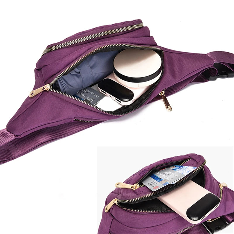 Marsupio da Donna Impermeabile in Tessuto Oxford Borsa a Cintura e Tracolla Borsa a Banana Moda Femminile