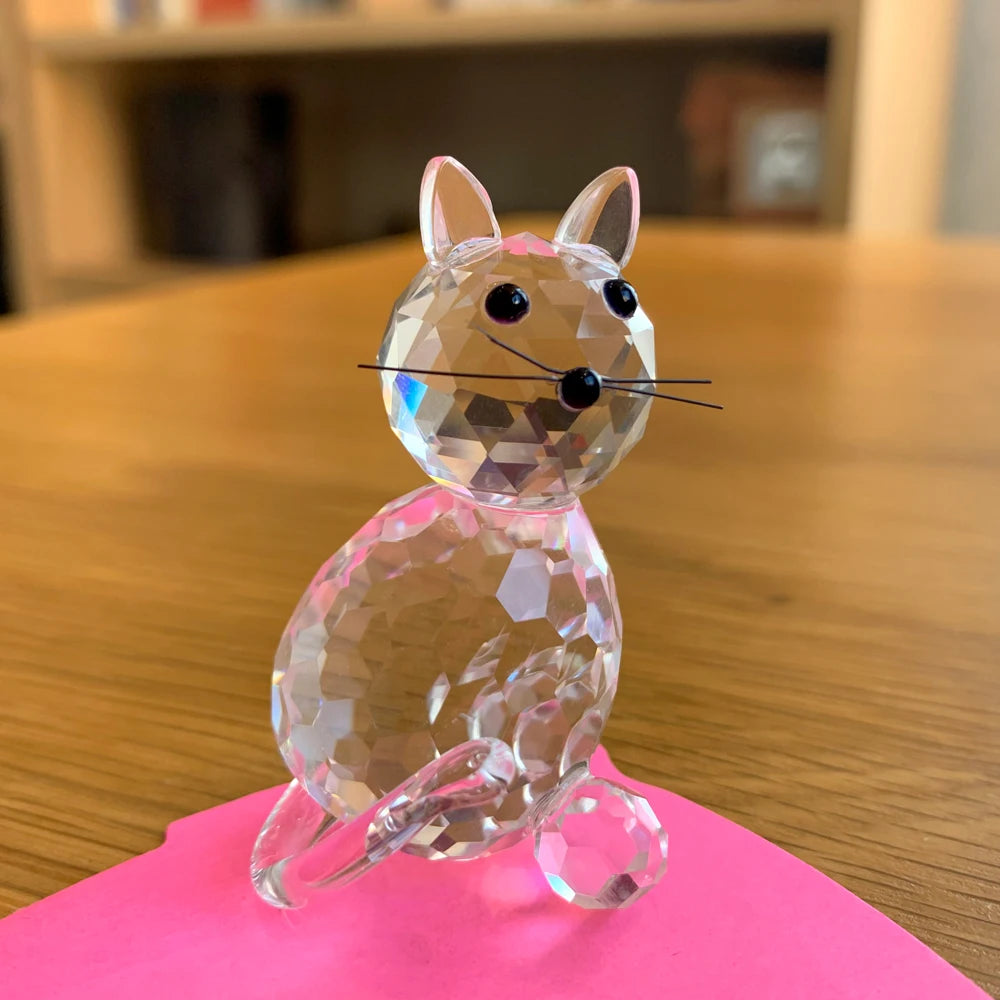 30 Cristallo Trasparente Figurine Animali Carini Scultura in Vetro Decorazioni Ornamento Tavolo Regalo Natale Bambini