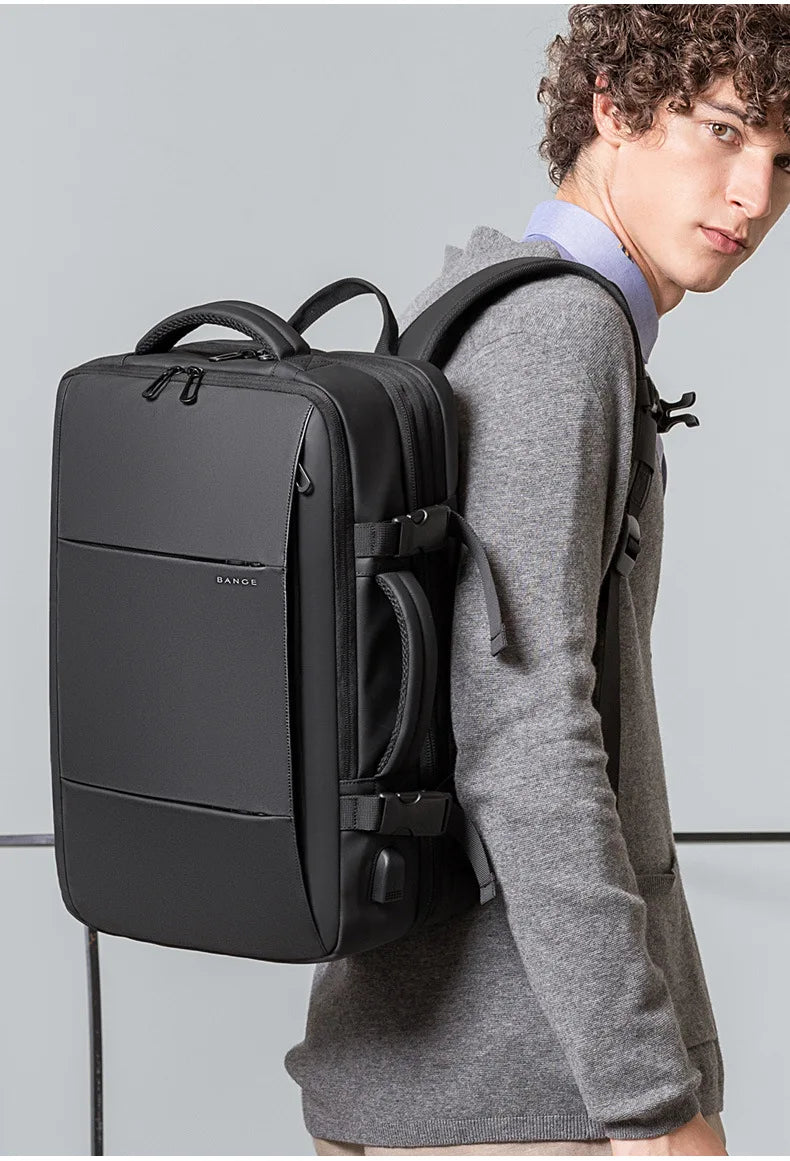 Zaino Espandibile BANGE Da Uomo Per Laptop 17,3 Pollici Impermeabile Grande Capacità Per Viaggio E Escursionismo