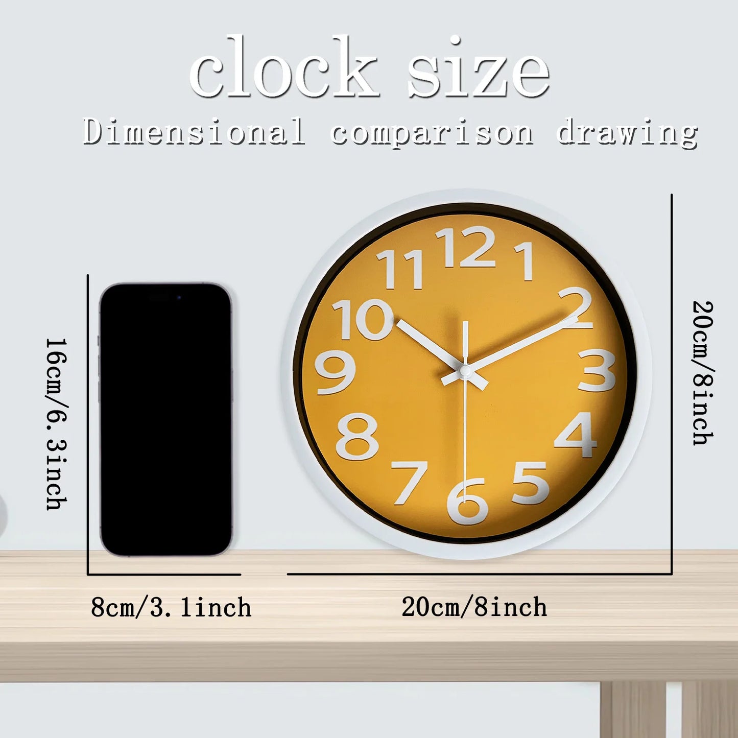 Orologio Da Parete In Vetro Plastica Con Motivo Moderno Da 8 Pollici Per Soggiorno Letto Cucina Decorazione Interni Quarzo Silenzioso Regalo