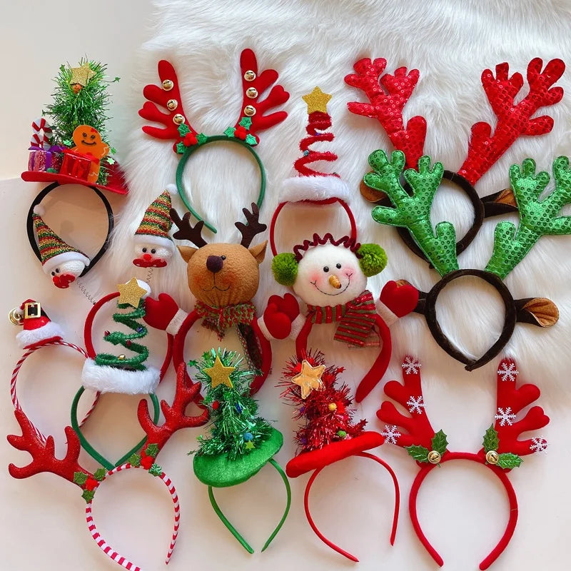 Confezione Fasce Natalizie Set Da 1 A 15 Pupazzo Di Neve Corna Di Renna E Babbo Natale Per Capodanno Photo Booth Capelli