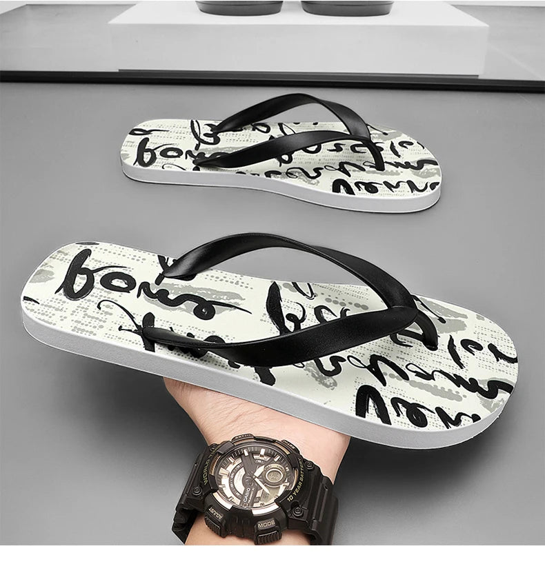 Infradito Da Uomo Antiscivolo Con Suola Morbida Clip Antiscivolo Design Pittura Cinese Sabbia Da Spiaggia