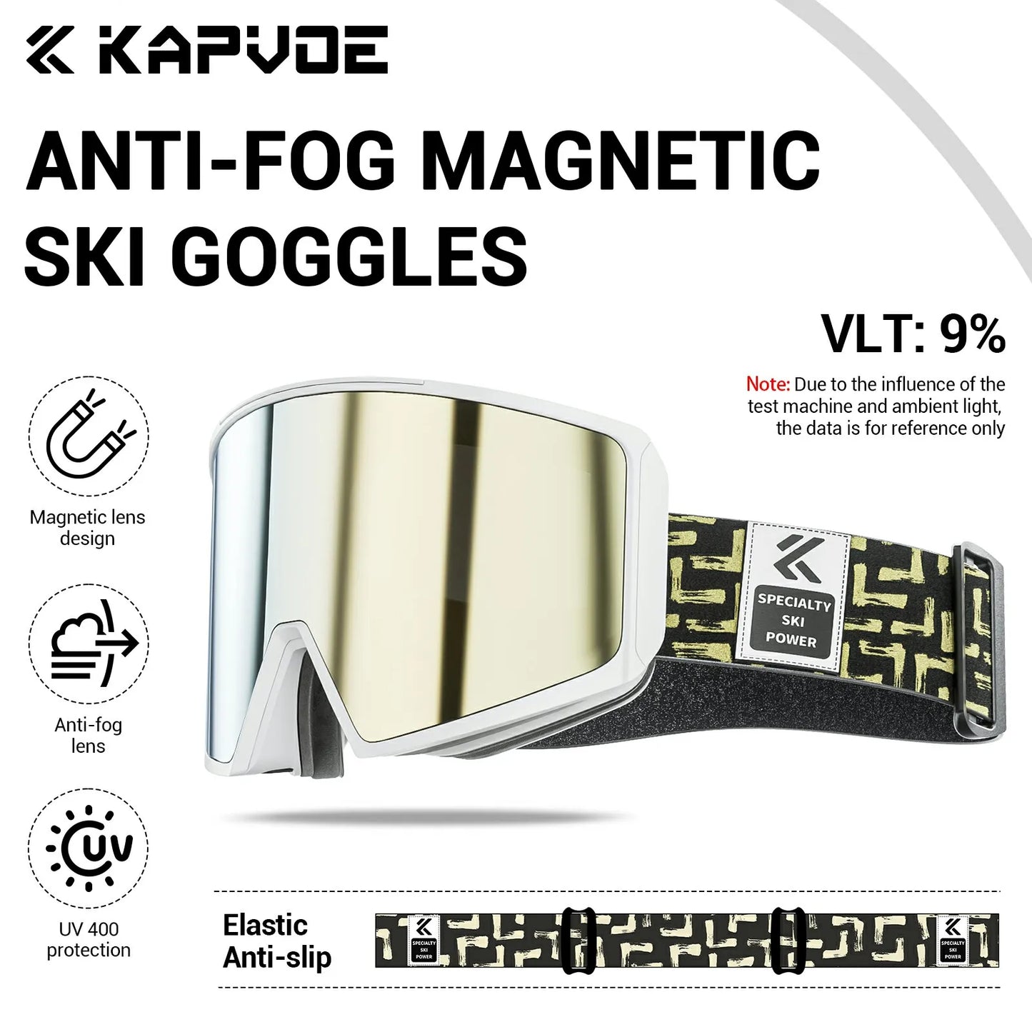 Kapvoe Occhiali Da Sci Fotocromatici E Maschera Da Snowboard Antiappannamento UV400 Per Uomo E Donna Occhiali Inverno