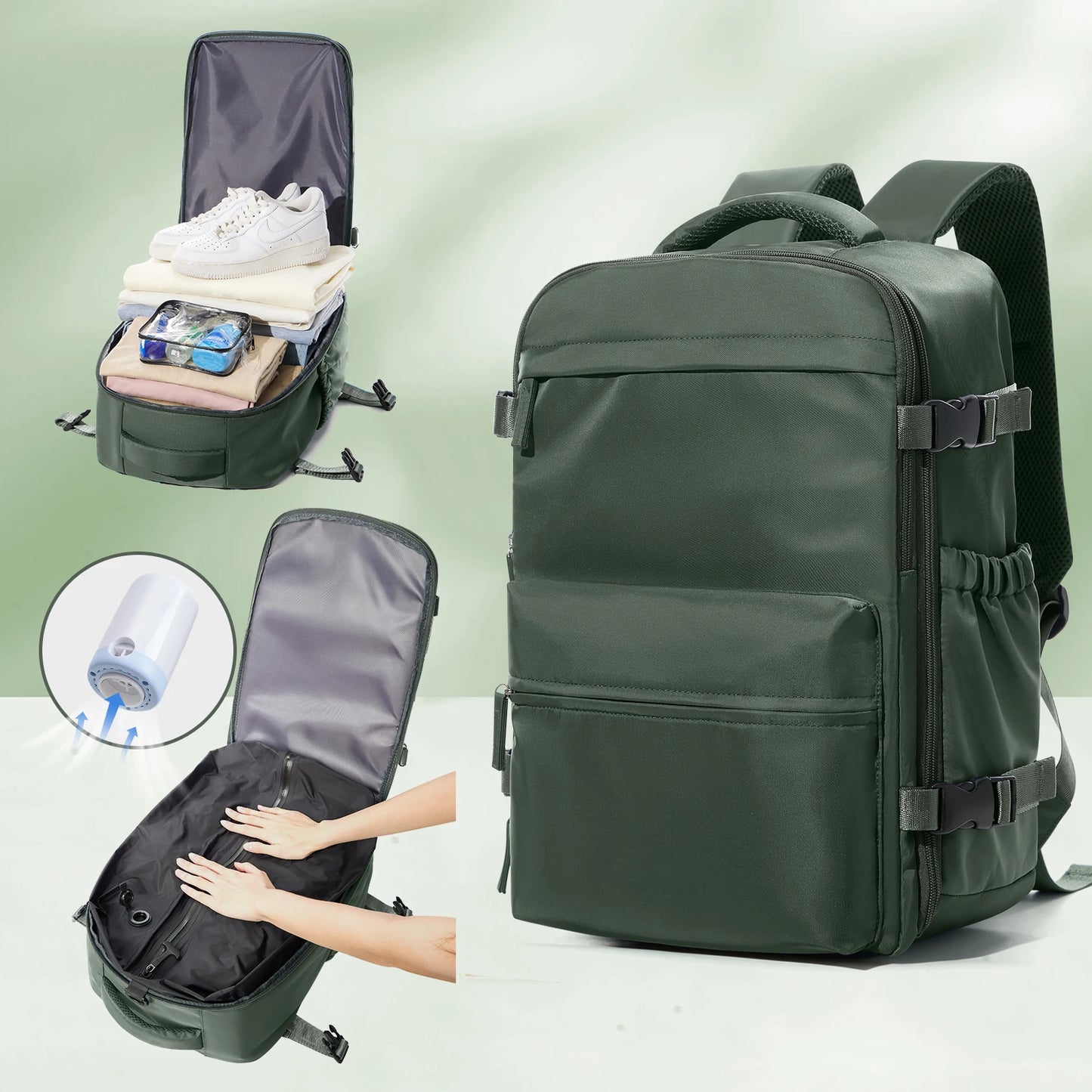 Zaino Espandibile Da Viaggio Unisex Con Ampio Scomparto Laptop Per Lavoro E Scuola 20 35 L