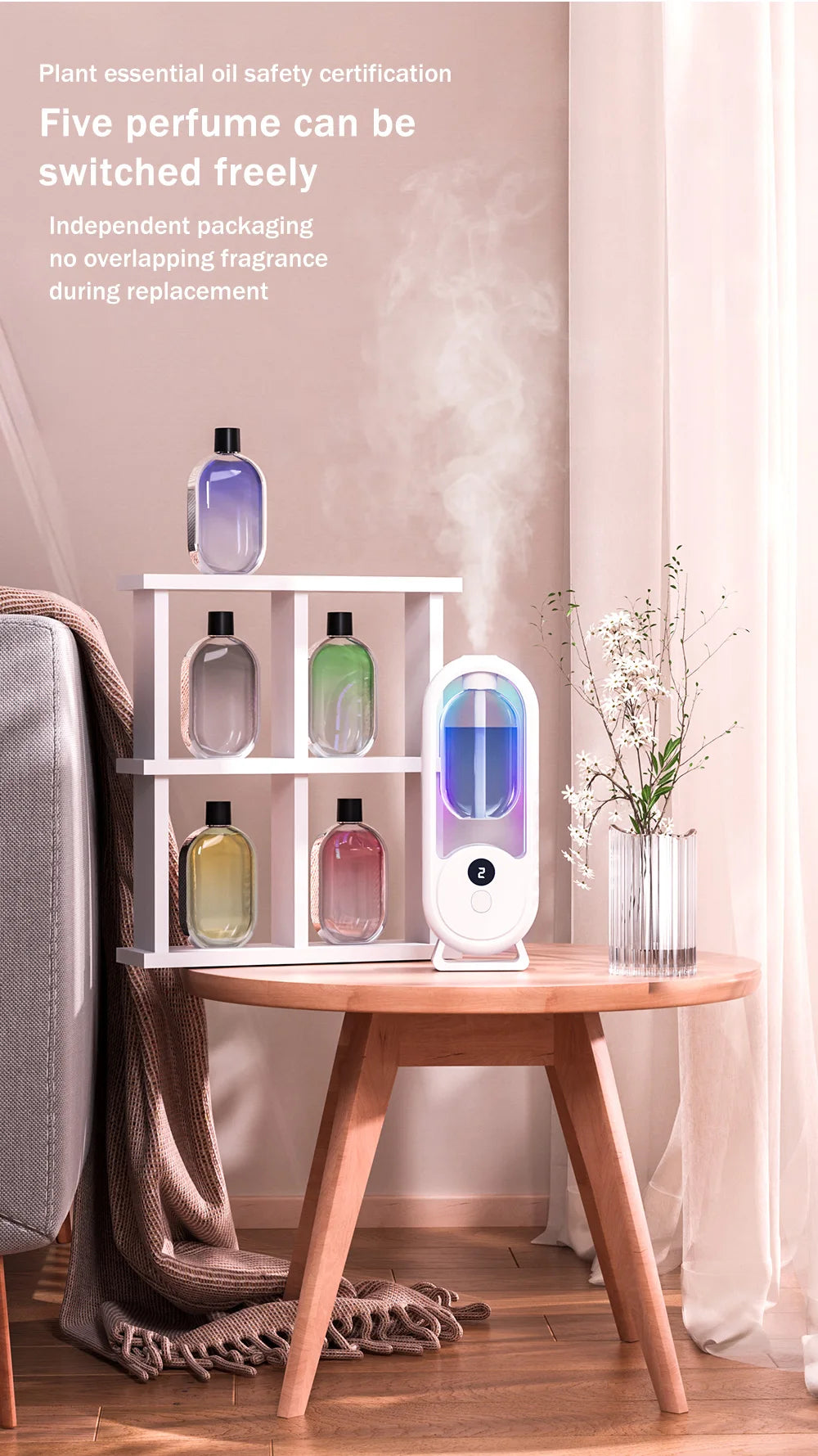 Diffusore Di Aromi Portatile Ricaricabile Per Aromaterapia Deodorante Ambienti Temporizzato In 5 Modalità