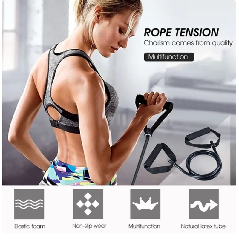Fasce di Resistenza con Manici Lingpeng per Allenamento a Casa per Uomini e Donne, Attrezzatura di Forza e Fitness