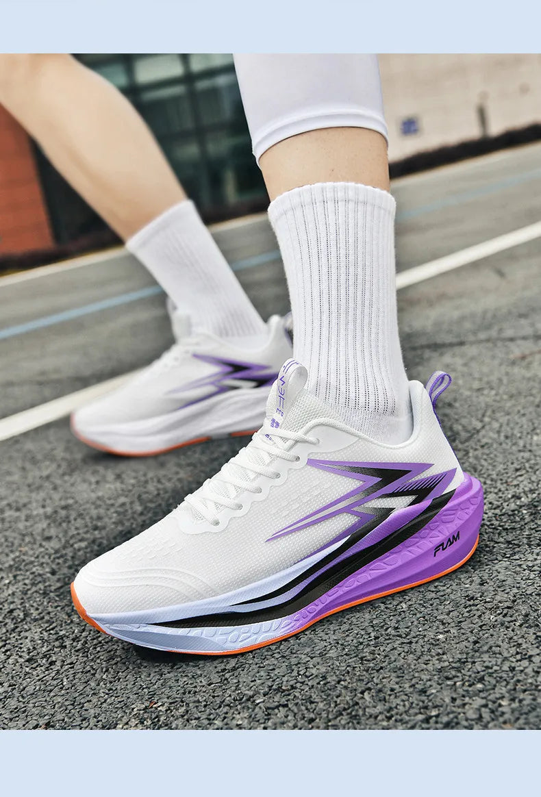 Scarpe Da Corsa Uomo E Donna Leggere Traspiranti Per Maratona Con Bordo In Carbonio Scarpe Sportive Di Tendenza