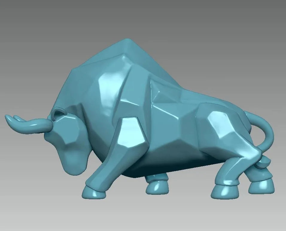 Mini Modello Toro Geometrico In Resina Feng Shui Decorazione Da Interni Wall Street Azioni Figurine