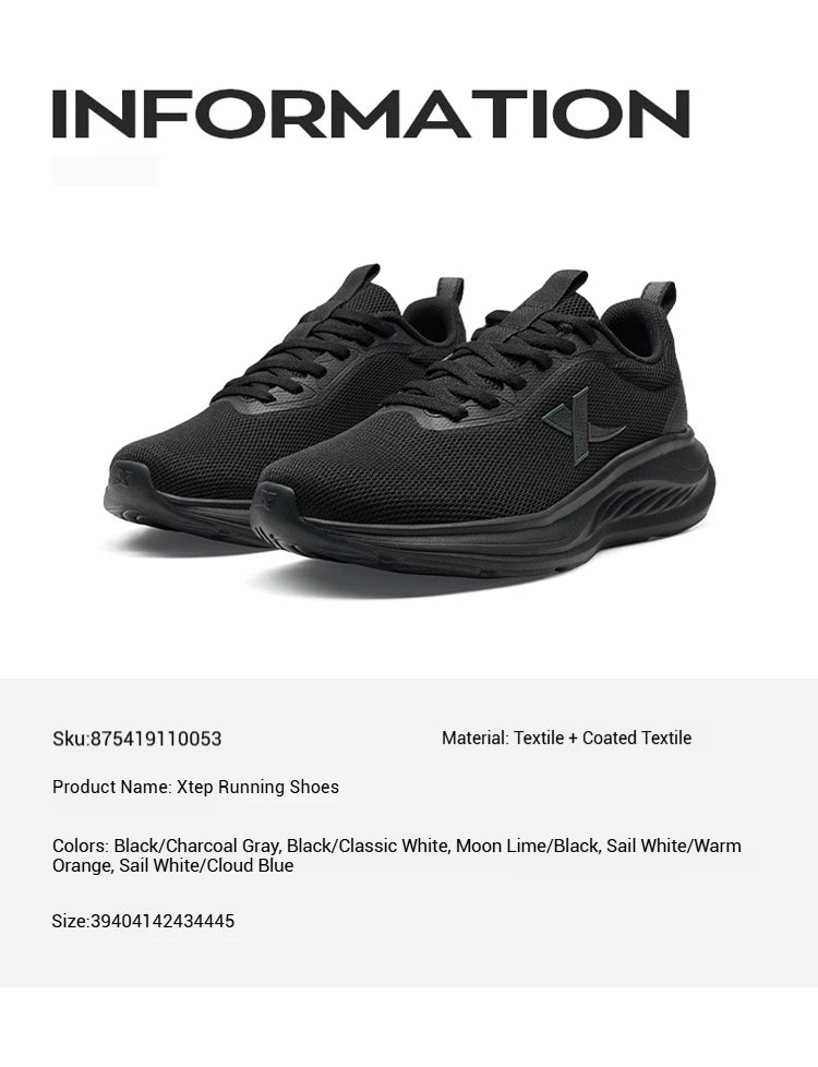 Xtep Scarpe da Corsa per Uomo 2025 Scarpe Estive in Mesh Traspirante Leggere con Suola Morbida e Ammortizzante