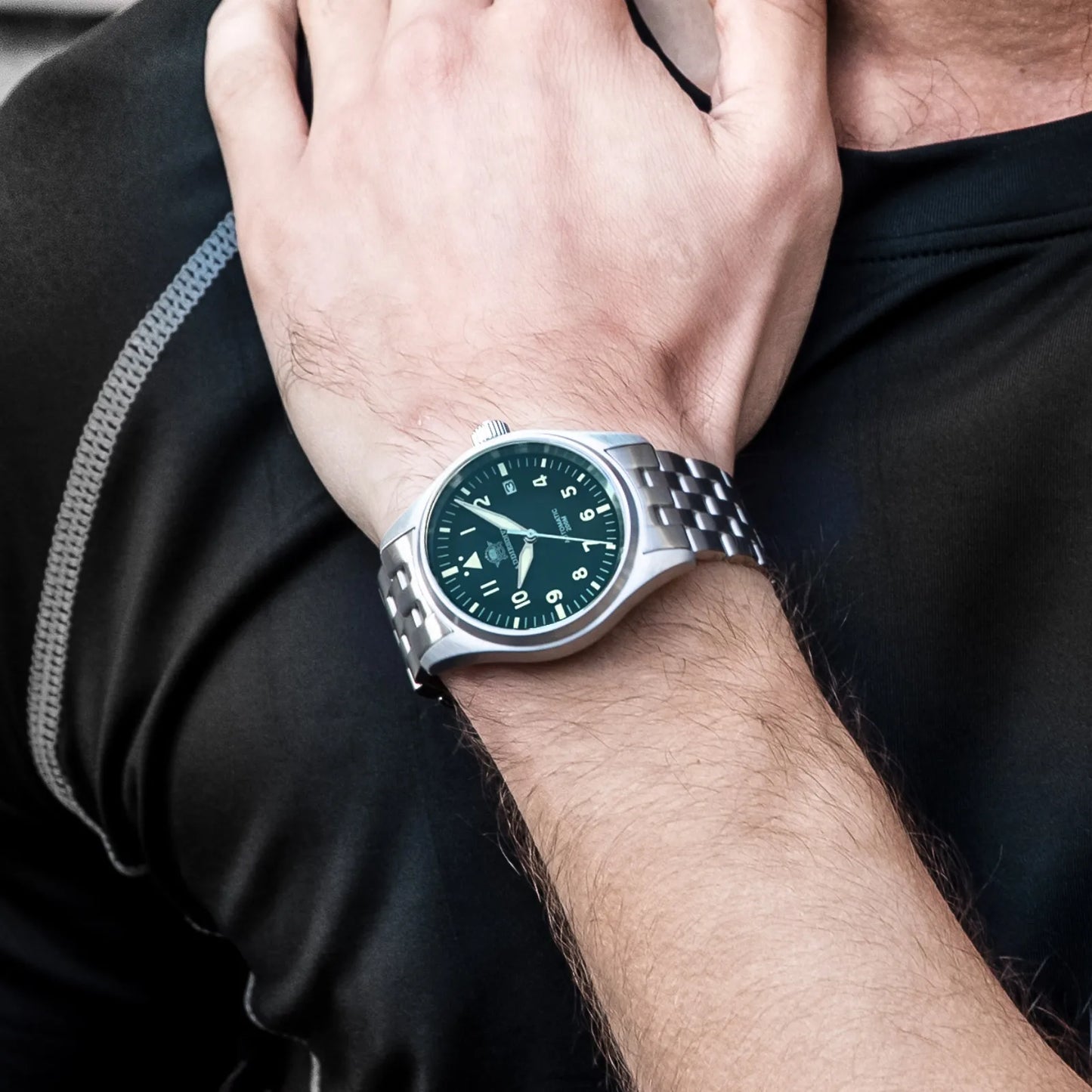 Orologio Meccanico Con Zaffiro 39mm Movimento 8215 Giappone Automatico Da Uomo Impermeabile 200m Luminoso Pilota Retrò