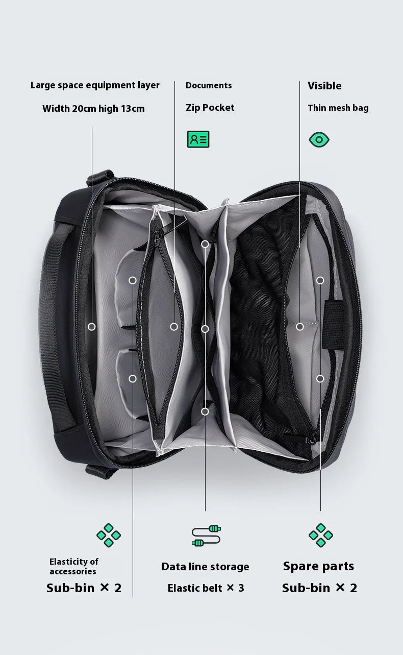 Borsa Da Uomo A Tracolla Mark Ryden MR165 Capacità 2,3 Litri Nero Verde Design Elegante E Pratico