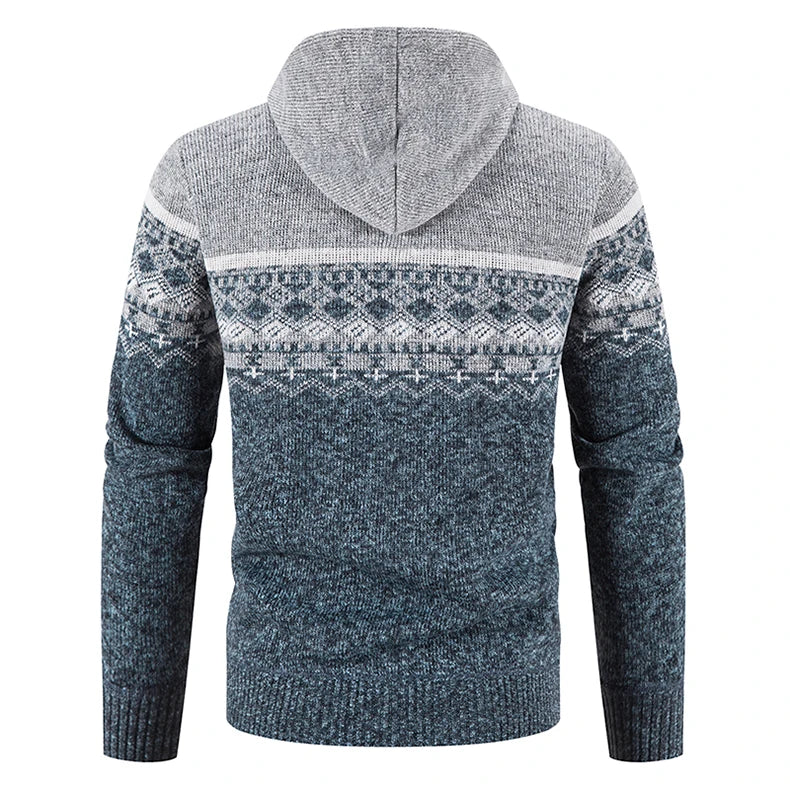 Maglione Invernale Da Uomo In Pile Con Cappuccio Cardigan Caldo Con Cerniera Lavorato A Maglia