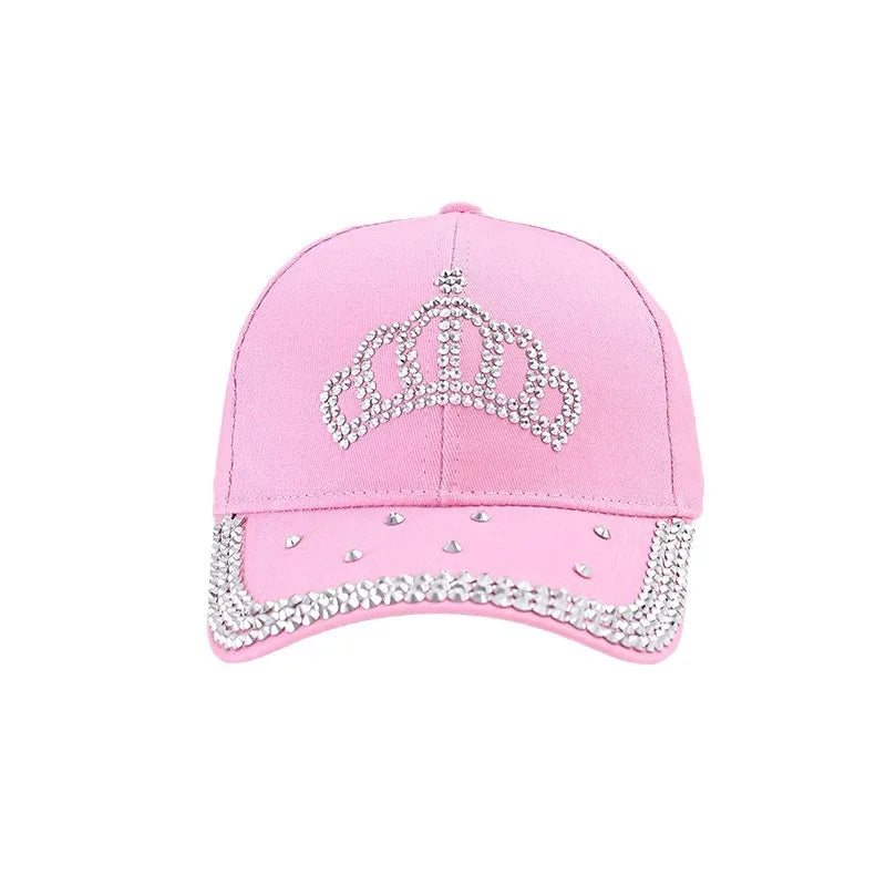 Berretto Da Baseball Parasole Unisex In Cotone Con Corona Diamanti Estivo Casual Moda Uomo Donna