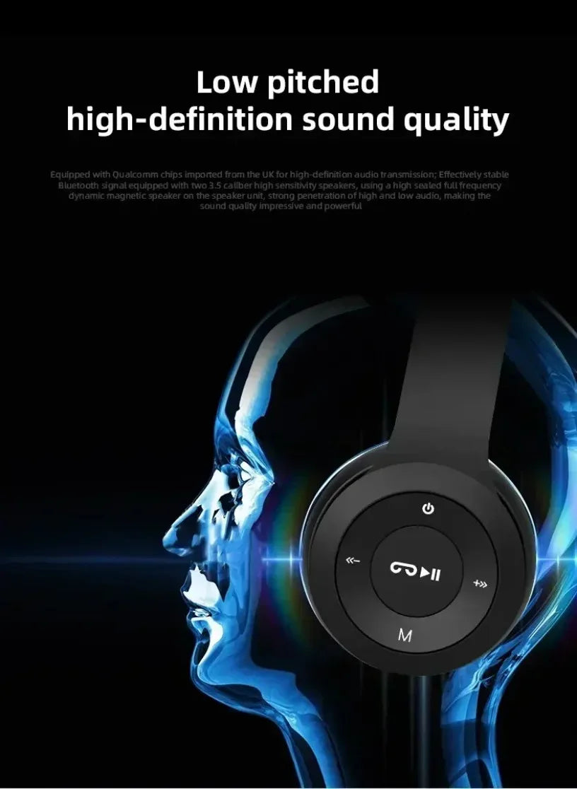 Cuffie Bluetooth P47 Con Microfono Pieghevoli HiFi Bassi Profondi Auricolari Stereo Per Smartphone TV Giochi