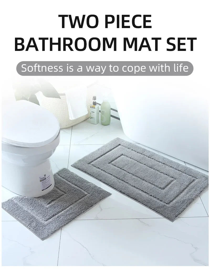 Tappetino Da Bagno In Peluche Antiscivolo Per Vasca E Porta D'Ingresso Assorbente E Confortevole