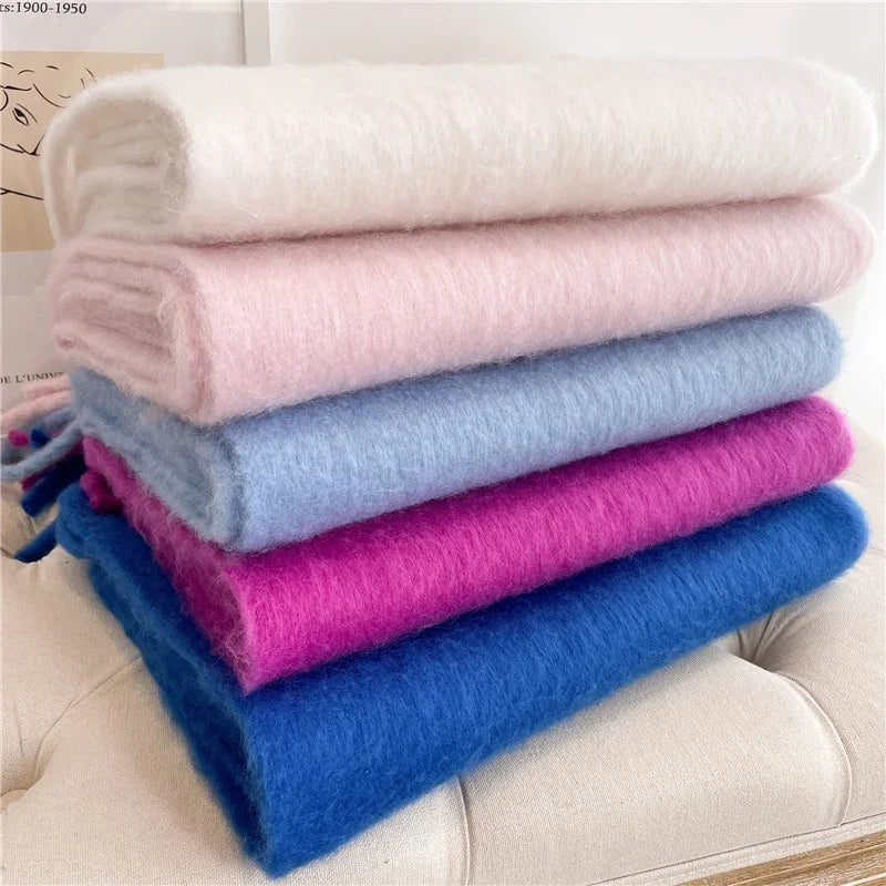 Sciarpa Invernale Per Donna Cashmere Caldo Pashmina Morbida Grande Scialle Con Nappa Poncho Lungo Echarpe
