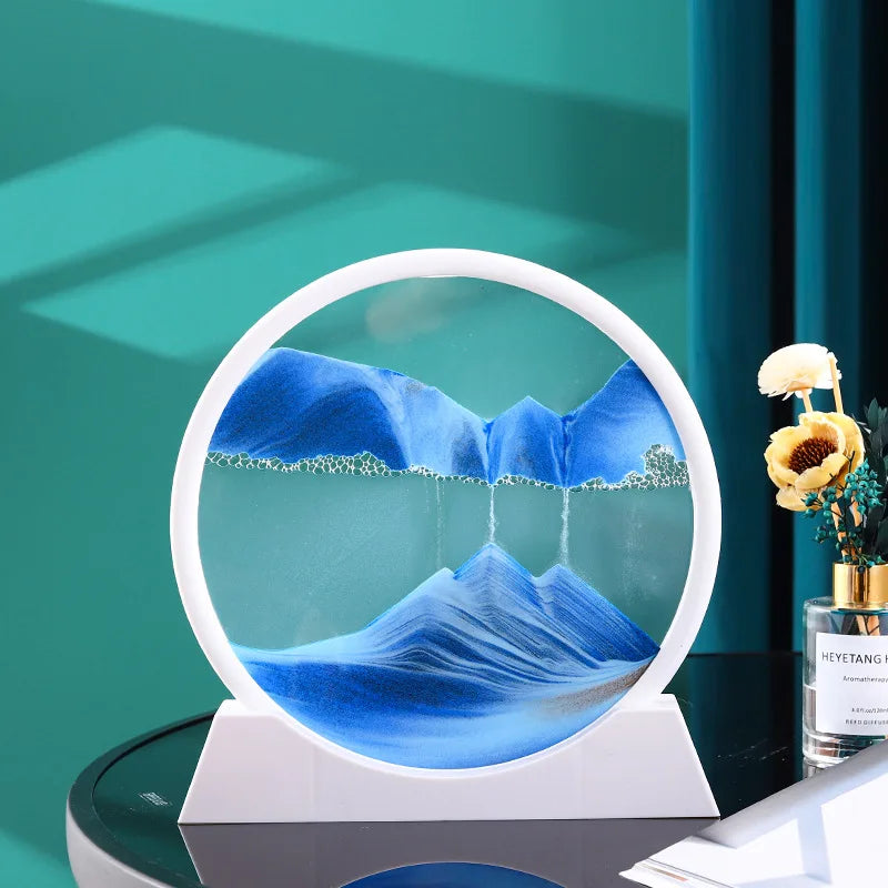 Clessidra Liquida 3D Arte Sabbia In Movimento In Vetro Regalo Originale Decorazione Per Casa E Ufficio