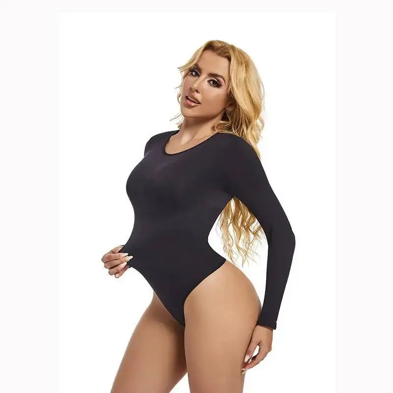 Nuovo autunno inverno manica lunga senza cuciture body shaper elastico perizoma body shapewear donna pancia controllo body shaper con apertura sul cavallo