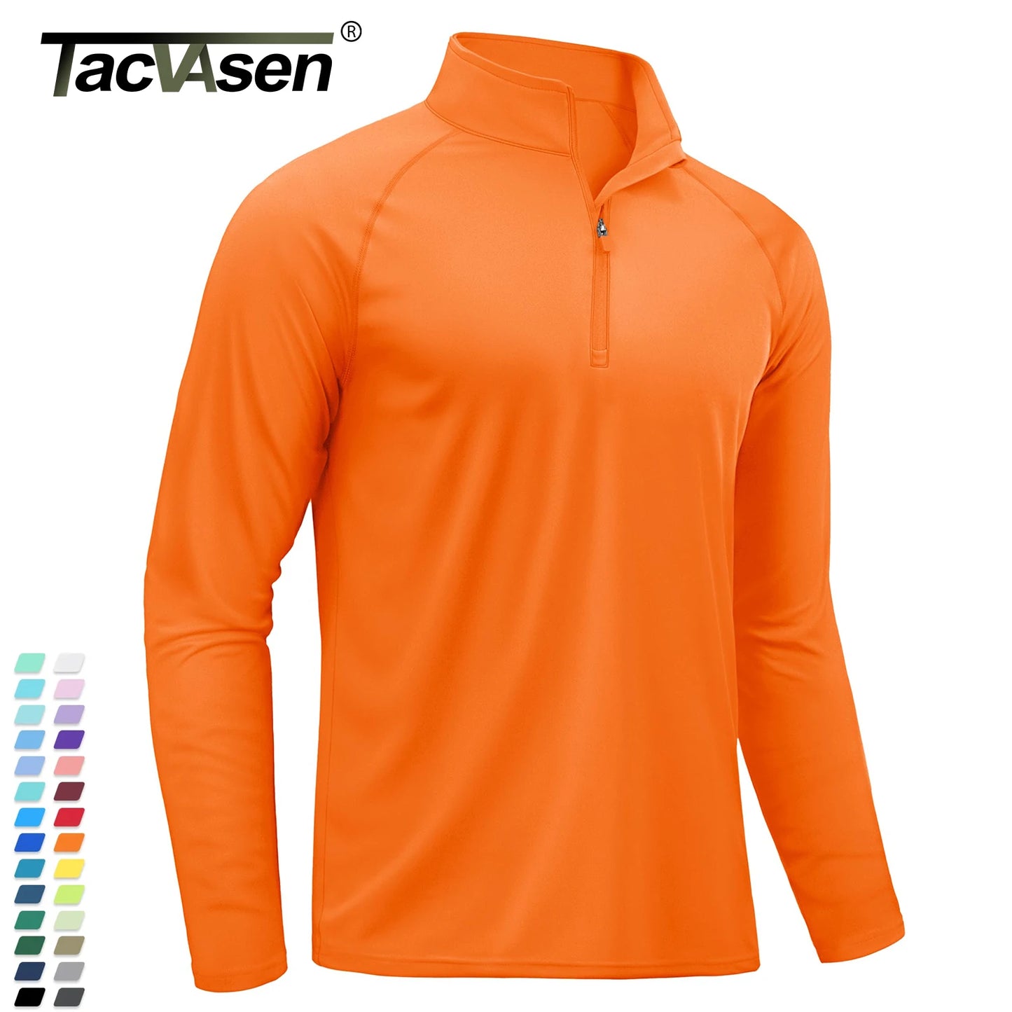 TACVASEN UPF50+ T-shirt con protezione UV Camicia da pesca leggera a maniche lunghe ad asciugatura rapida da uomo Escursionismo all'aperto Allenamento Protezioni
