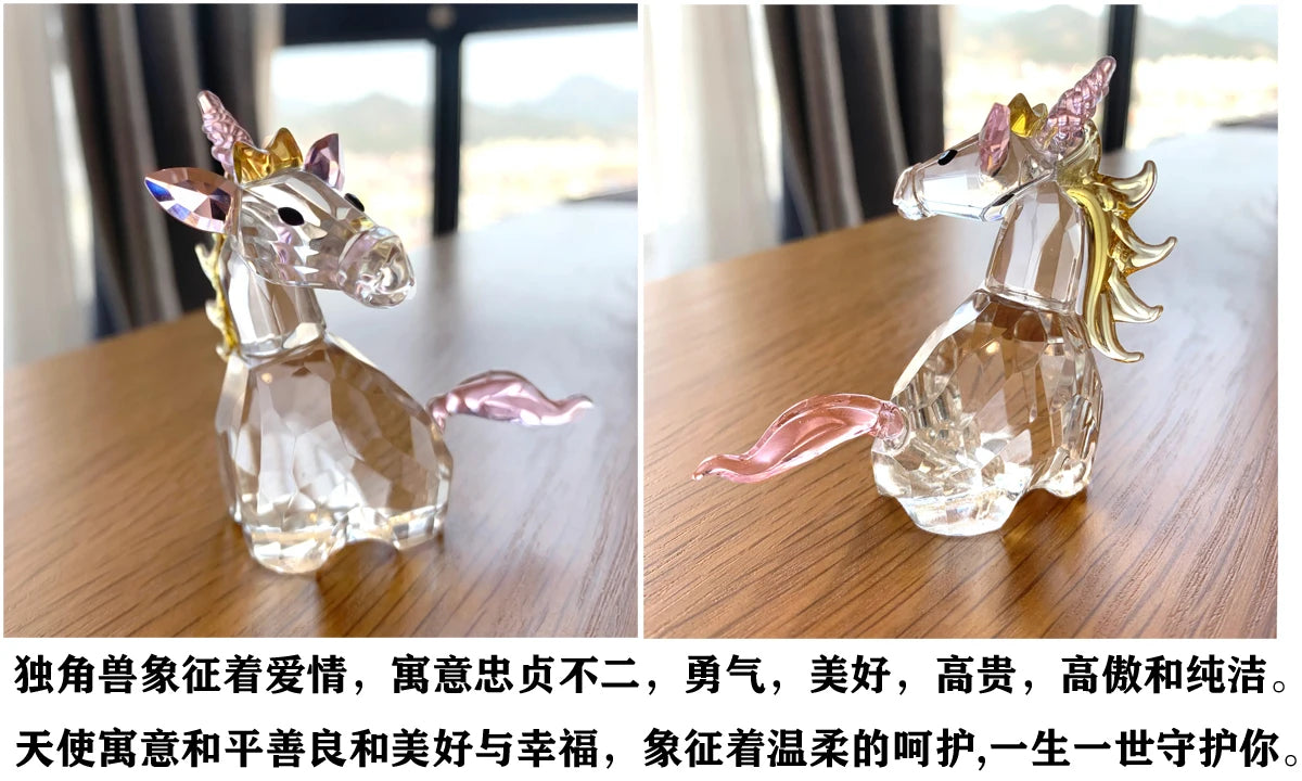 30 Cristallo Trasparente Figurine Animali Carini Scultura in Vetro Decorazioni Ornamento Tavolo Regalo Natale Bambini