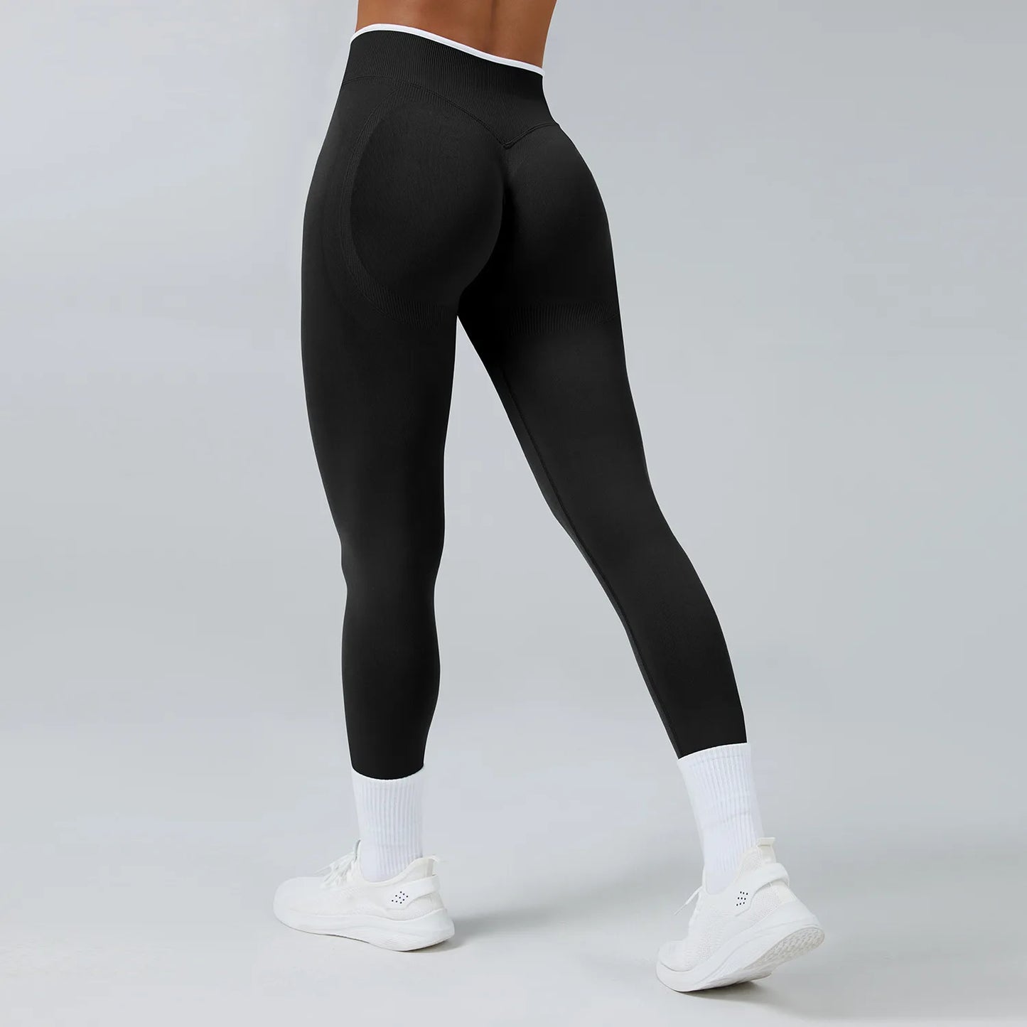 Pantaloni Da Donna Palestra Leggings Da Yoga Senza Cuciture Vita Alta Elasticizzati Per Esercizi Atletici