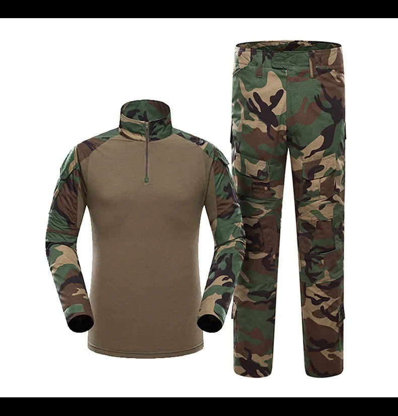 Set Abiti Militari Tattici Tuta Mimetica Da Esterno Camicie Da Caccia Pantaloni Per Airsoft Paintball