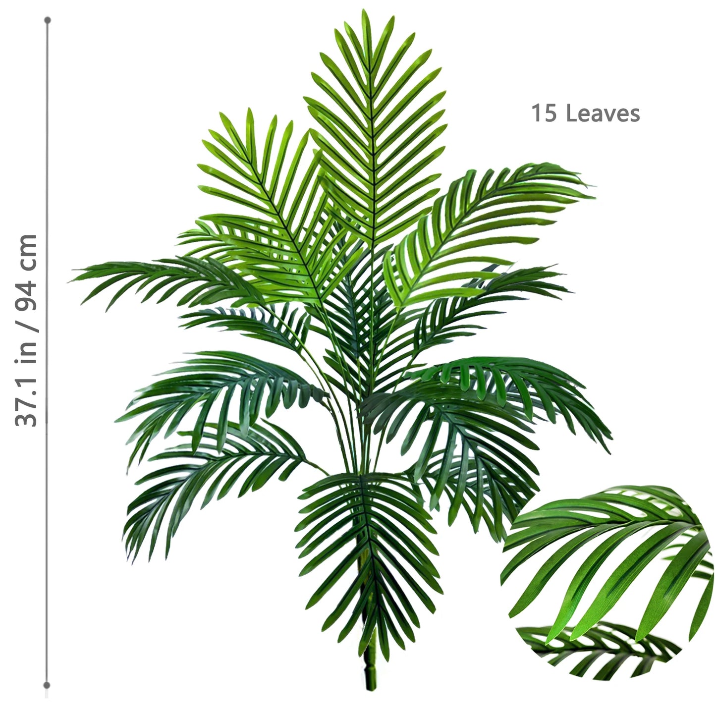 Palma Artificiale Tropicale Con Rami Di Foglie In Plastica Verde Per Decorazione Giardino Esterno Misure 50 90 120 Cm