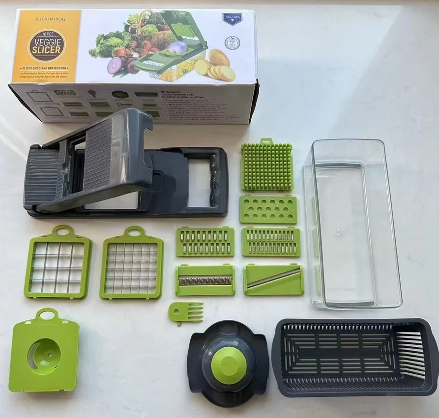 Affettaverdure Multifunzione Sbucciatore Per Frutta E Patate Grattugia Per Carote Accessori Da Cucina Con Cestello