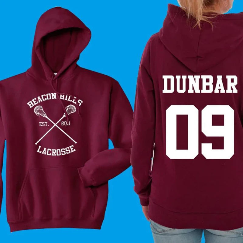 Felpa Con Cappuccio Teen Wolf Beacon Hills Lacrosse Stampa Retro Stilinski Lahey McCall Hale