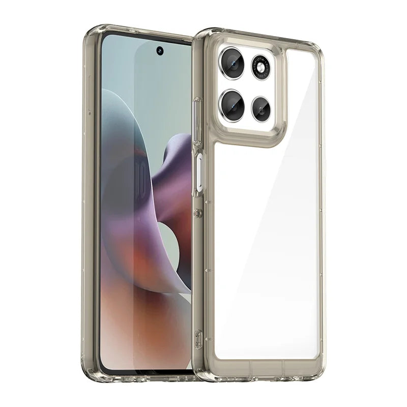 Custodia TPU Trasparente Colorata Per Motorola Moto G06 Power G56 G86 5G Antimpronta Antigraffio Antiscivolo
