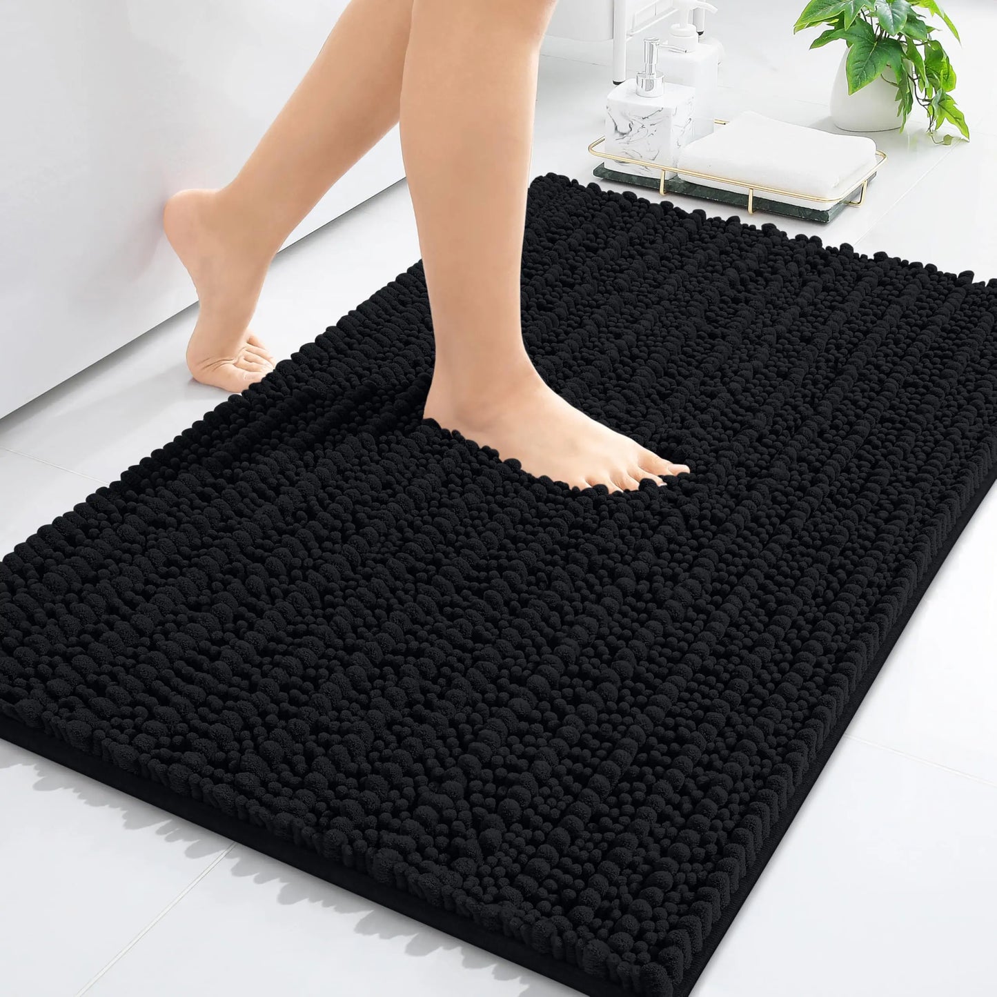 Kitinjoy Tappetino Da Bagno Lusso Assorbente Morbido E Spesso In Peluche Antiscivolo Grande Per Doccia