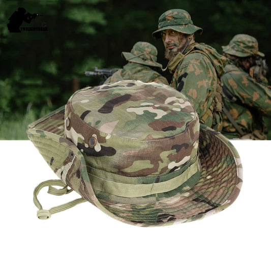 Cappello Boonie Da Pescatore Camouflage All Aperto Protezione Solare Per Esterni Caccia Escursionismo Arrampicata AF056