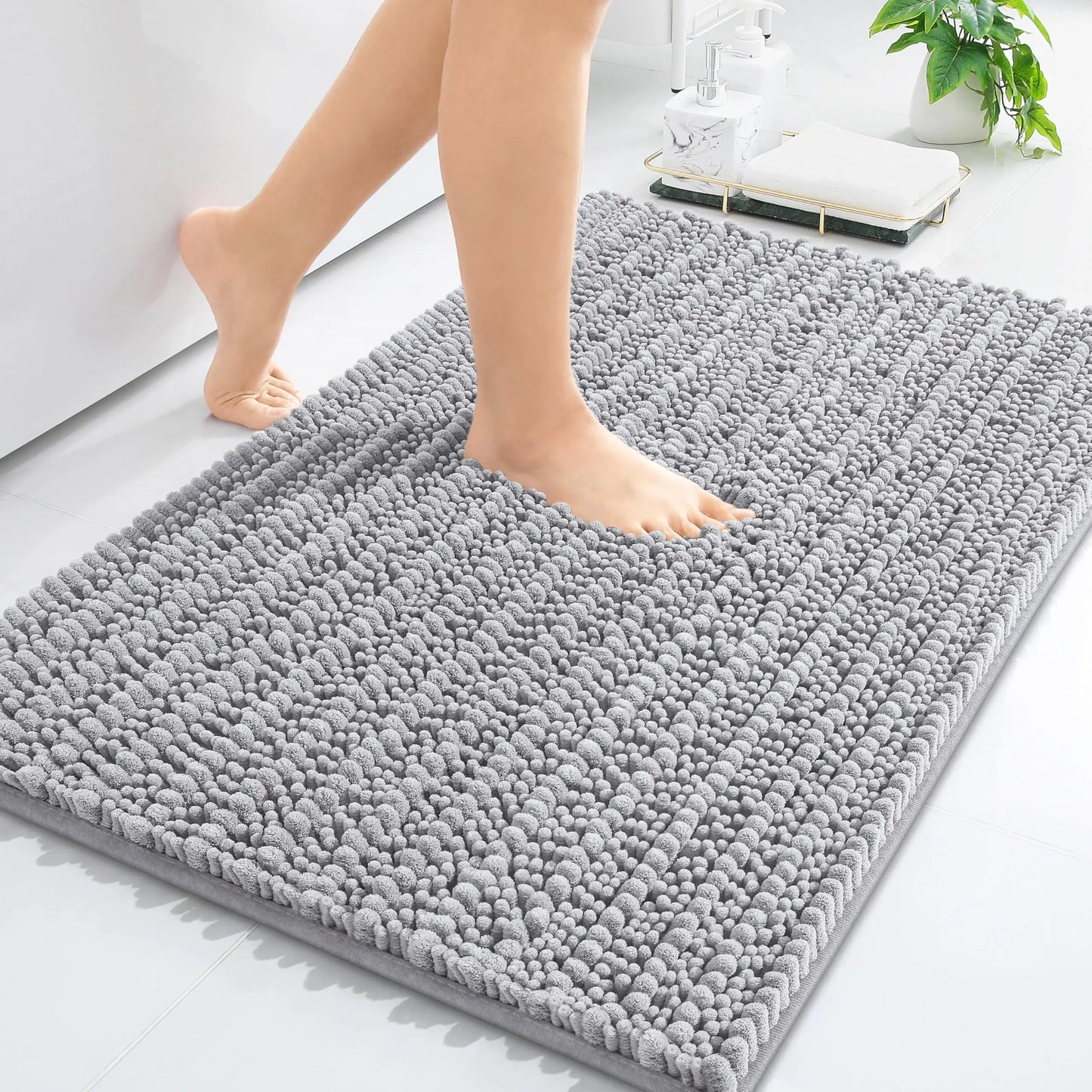 Kitinjoy Tappetino Da Bagno Lusso Assorbente Morbido E Spesso In Peluche Antiscivolo Grande Per Doccia