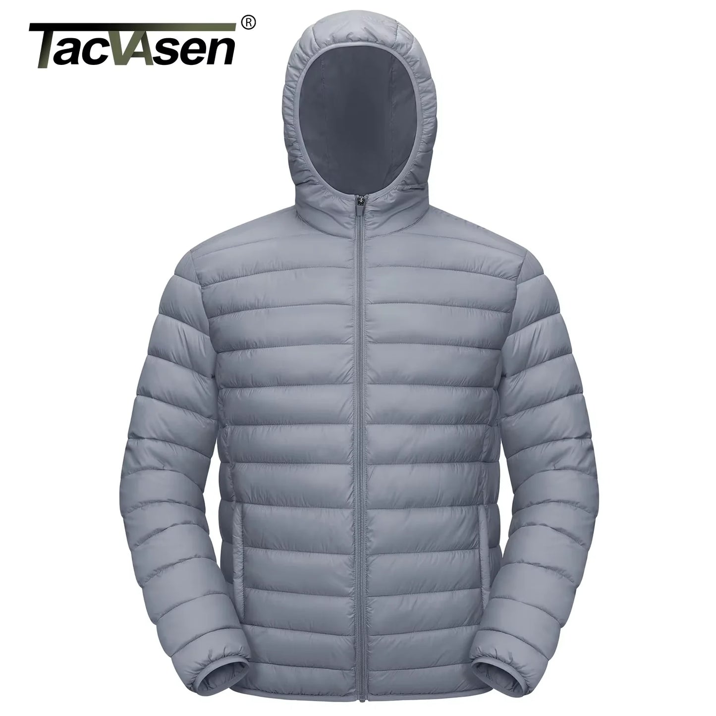 Tacvasen Piumini Leggeri Cappuccio Idrorepellente Giacca Trapuntata Isolata Uomo
