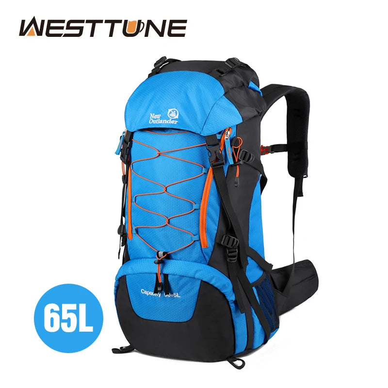 West Tune Zaino Impermeabile Da Arrampicata 65 Litri Borsa Outdoor Grande Capacità Per Trekking e Campeggio