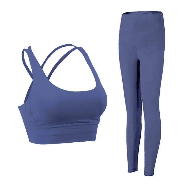 Tuta Da Yoga Due Pezzi Da Donna Abbigliamento Sportivo Per Pilates E Fitness Leggings Reggiseno Sportivo Traspirante