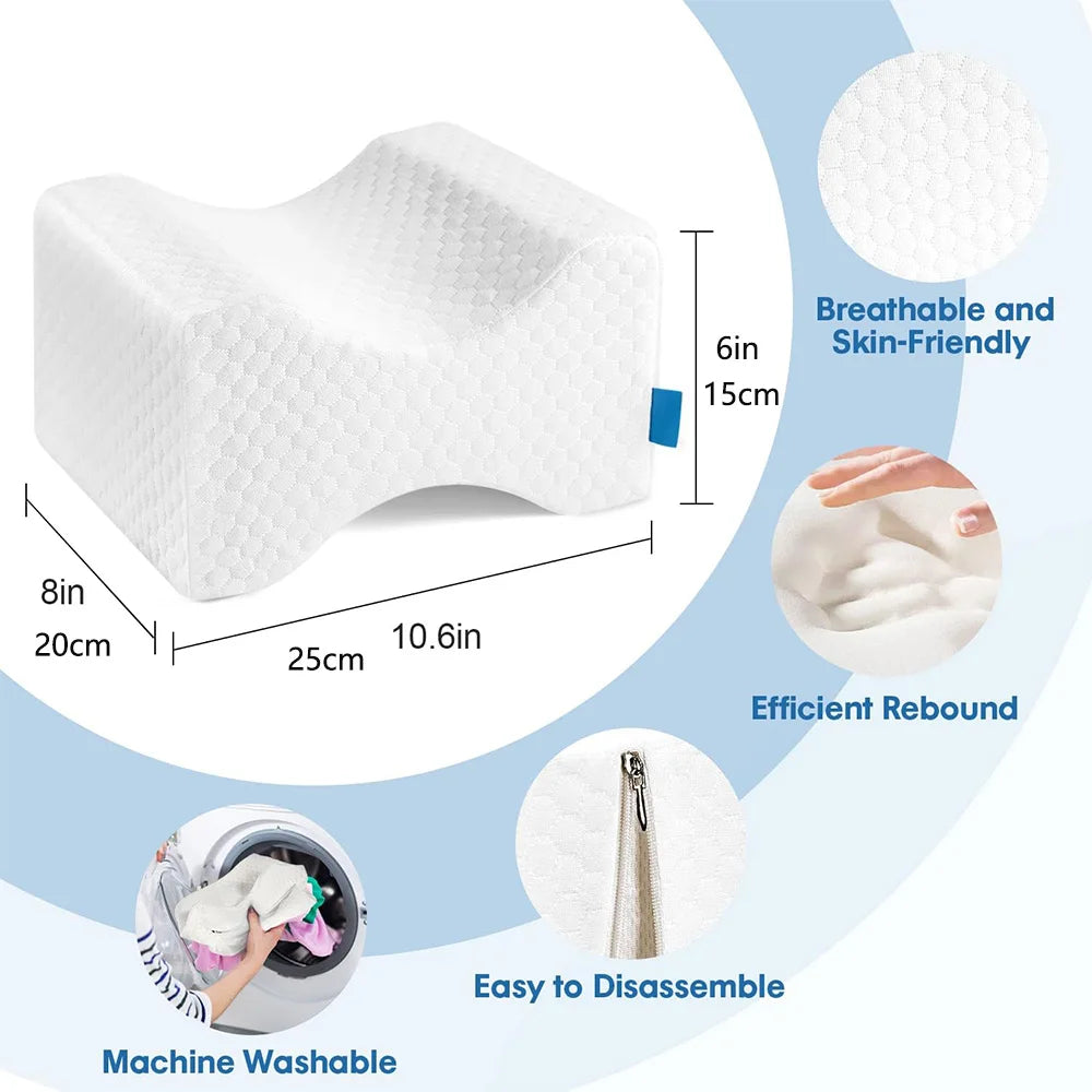 Cuscino Per Ginocchia In Memory Foam Con Cintura Laterale E Fodera Lavabile Per Dormire Comodo