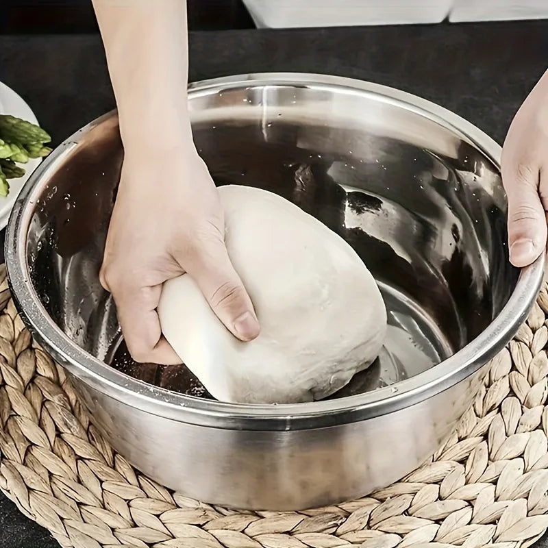 Kit Da Cucina 3 Pezzi Con Ciotola Inox Per Mescolare E Affettatrice Per Verdure Per Pulire E Affettare Frutta