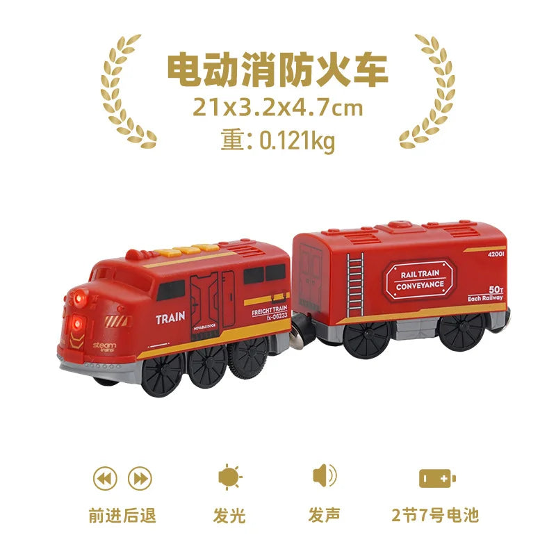 Set Trenini Elettrici Per Ferrovia In Legno Pista Del Treno Regalo Di Natale Per Bambini