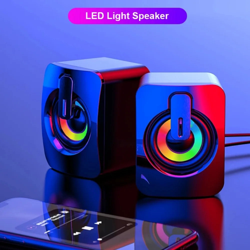 Acehe Altoparlanti PC HiFi Stereo USB Con Microfono Integrato E LED RGB Per Gaming Desktop Premium