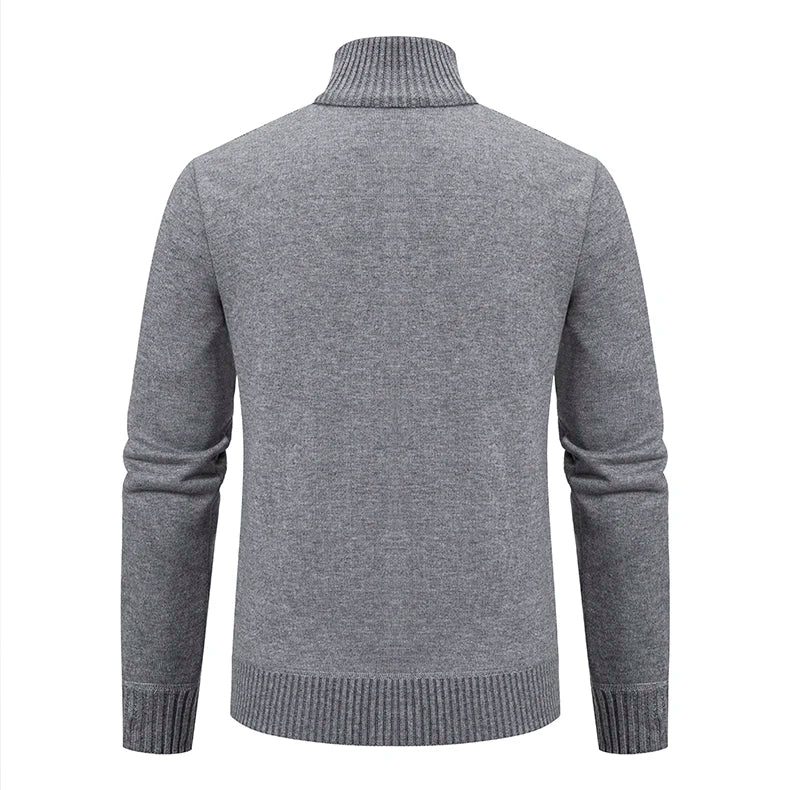 Giacca Ispessita Uomo Autunno Inverno Calda Linea Tendenza Colletto Mandarino Cardigan Lavorato A Maglia Cappotto