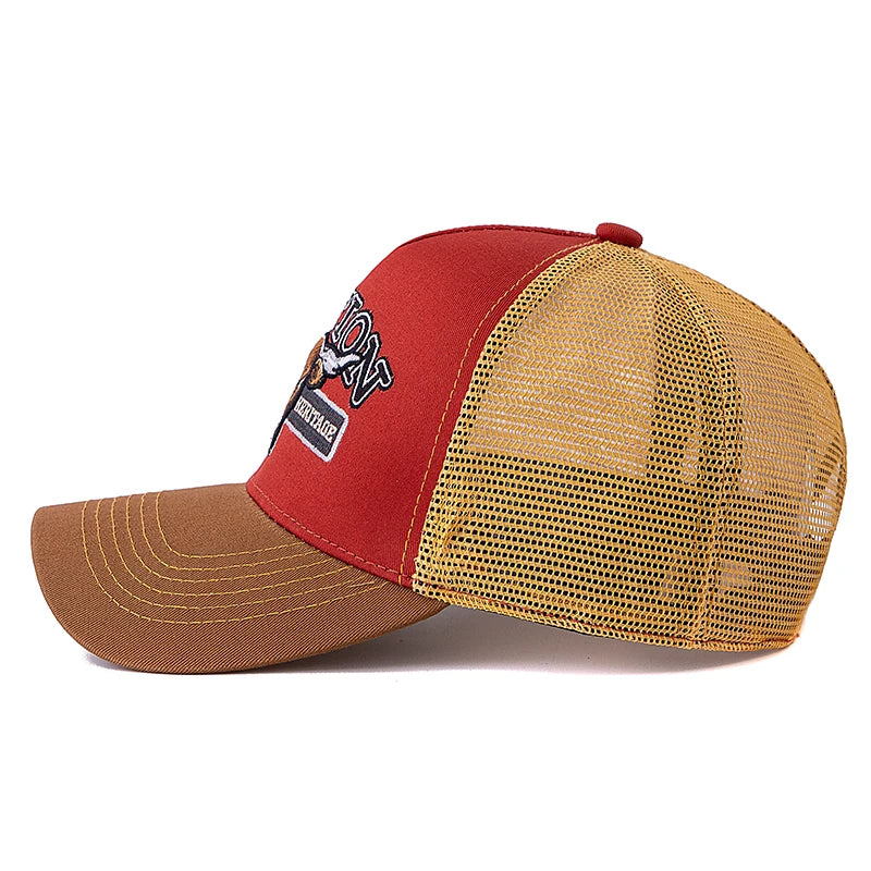Cappello Da Camionista In Rete Traspirante Unisex Estivo Con Motivo Testa Di Toro Snapback Regolabile
