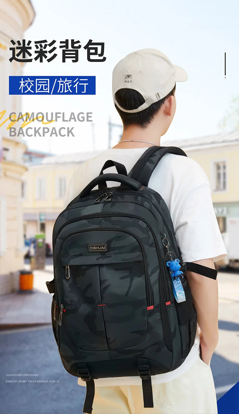 Zaino Mimetico Da Viaggio 2025 Per Uomo Due Dimensioni Borsa Da Scuola Ad Alta Capacità Per Studenti Universitari Ragazzi