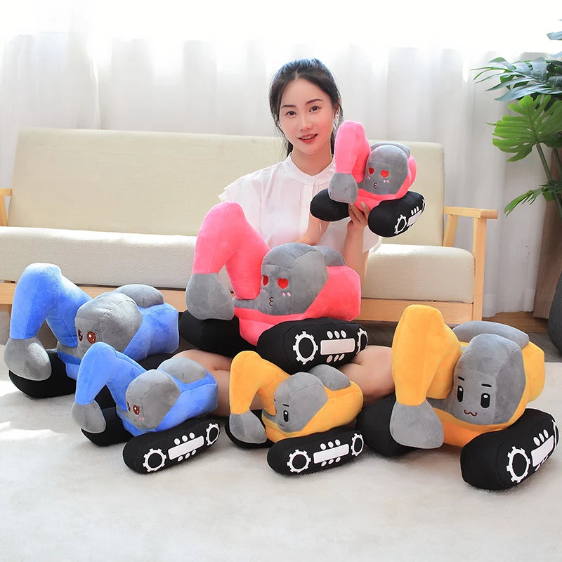 Simulazione Trattore Escavatore Giocattoli Di Peluche Per Auto Kawaii Morbido Cuscino Veicoli Regalo Natale Bambini