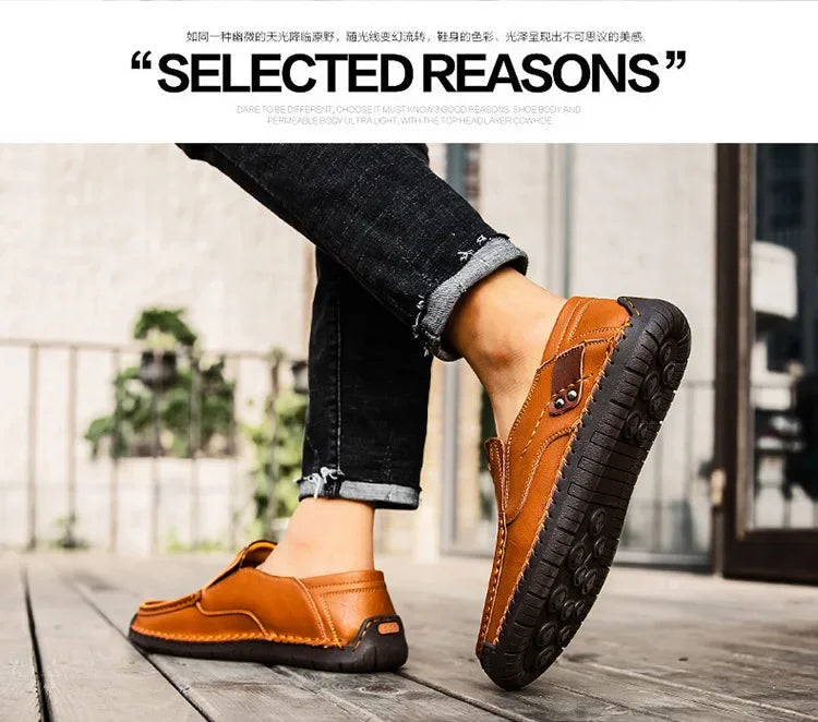 Mocassini Da Uomo Slip Traspiranti Scarpe Da Guida In Vera Pelle Fatte A Mano Eleganti Casual