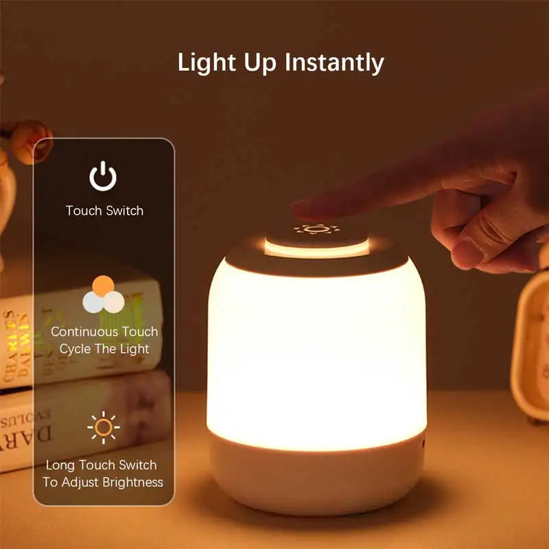 Luci Notturne A LED Ricaricabili USB Lampada Da Tavolo Con Luminosità Regolabile Per Cucina Camera Da Letto E Campeggio