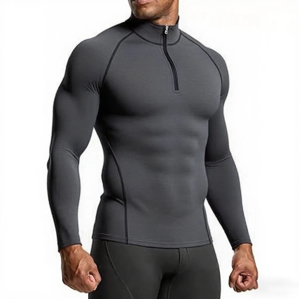 Maglietta Da Uomo A Maniche Lunghe In Compressione Per Palestra Allenamento Corsa Fitness Abbigliamento Sportivo