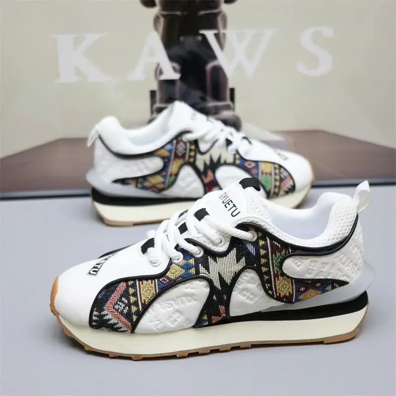Scarpe Da Ginnastica Casual Uomo Donna Con Piattaforma Maggiorata Traspirante In Pelle Retro