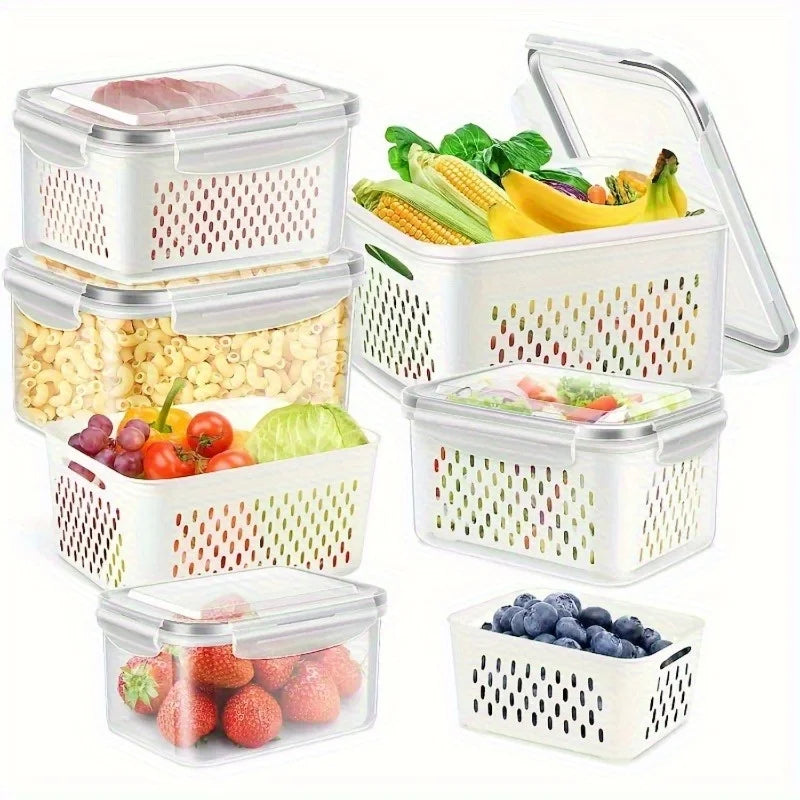 Set Di 4 Contenitori Per Alimenti A Prova Di Perdite Impilabili Per Preparare Pasti Frutta Verdura Carne Cereali